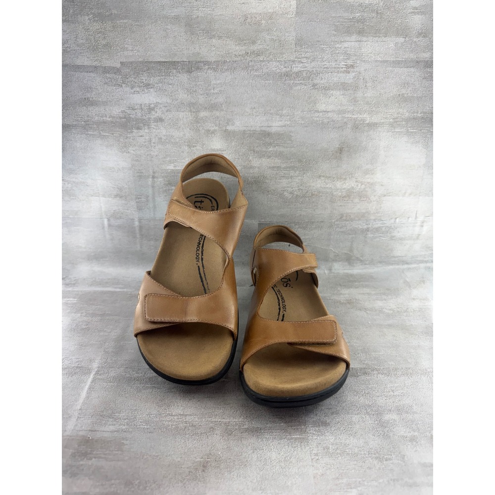 Taos Serene Tan Brown Leather Adjustable Walking Sandals SRE-14178 Women Sz 7
